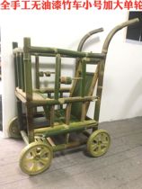 Handmade summer baby baby bamboo four-wheeled trolley can stand sit and sleep Childrens bamboo cart Made of bamboo and rattan