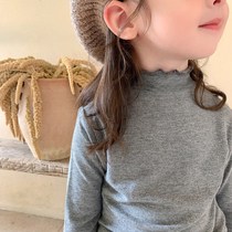 Childrens clothing girls autumn 2020 new childrens high collar base shirt spring and autumn foreign style long sleeve T-shirt baby coat tide