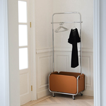 ins wind metal stainless steel Stray Clothing Cap Rack Hung Hanger Floor Bracket Assembled bedroom Containing Leather Pocket Leather
