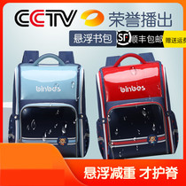 Suspended primary school school bags reduce load and protect the spine of boys and girls from grade one two three to grade six ultra-light decompression shoulder backpacks