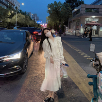 White dress spring early autumn thin first love temperament fairy women chic fashion French long 2021 New