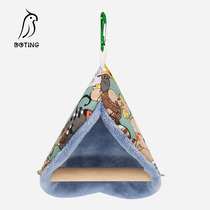 Parrot station Rod cotton nest autumn and winter warm bird house peony tiger skin swing toy Xiao Xuanfeng sleeping windshield cushion