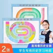 Chinese historical dynasties sequence table chronology chart timeline wall stickers long scroll chart major events chronology Senior high school hanging rod