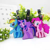 Korean version cartoon luggage tag custom Baoli pony suitcase hang tag travel case tag cute check-in boarding pass