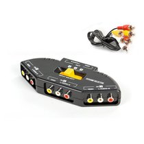 TV three-color lotus switcher audio and video distribution line rca3 in 1 out set-top box dvd conversion head