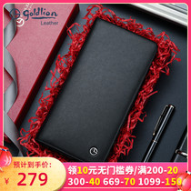 Golden Lilay Wallet Mens Long Leather Head Cowhide Multifunctional Thin Wallet Vertical Multi-card Mens Money Clips