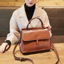 Tide Retro Leather Bag Woman 2022 New Simple Single Shoulder Slip Bag Han Hanghai Texture Handick Handick Handick Package