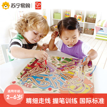  Hape Animal Party maze 2-6 years old magnetic pen walking beads Early teaching learning enlightening boys and girls Exercise