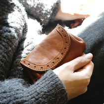 MISSDEER Custom Bull Leather Hollowed-out Lace Retro Small Wallet Woman Short leather Mini coin Zero wallet