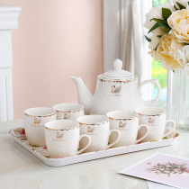 European tea set set Tea Tea Cup household ceramic water set living room Large Capacity hot and cold kettle water Cup