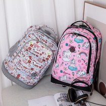 Trolley school bag Female primary school boy Middle school junior high school student large capacity can climb stairs Children and girls back dual-use