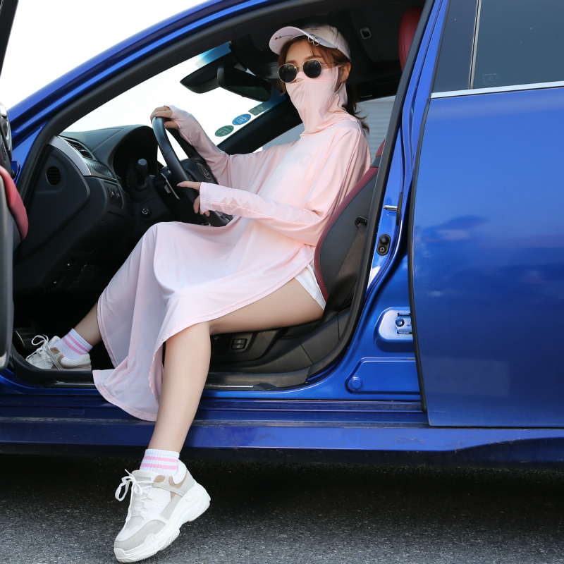 抖音同款防晒服男女通用开车骑车中长款防紫外