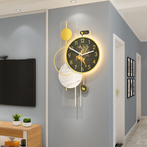 Net red clock wall clock living room modern simple atmosphere home fashion clock Wall Nordic light luxury decoration creativity
