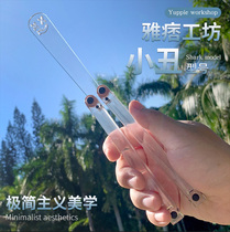 Yuppie Workshop Transparent Butterfly Knife Unedged Training Knife Folding Knife Plastic PC Squid Smiley Clown Hand Knife