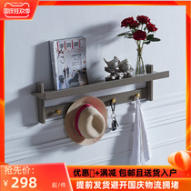 Household solid wood simple porch wall hanging hanger multifunctional wall-mounted coat rack into the house light luxury wall rack