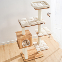 Catry Kerry patch panel large cat climbing frame wooden cat nests and tree integrated Villa cat catch column cat supplies