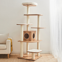 Kerry Carty Large Cat Climbing Luxury Cat Jumping Bench Wooden Feline Cat Tree Integrated Sword Grinding Kitty Supplies
