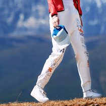 Beijing forest outdoor original graffiti printing quick-drying quick-drying breathable hiking micro-elastic closure casual trousers women