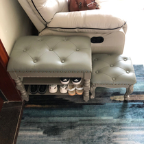 American multi-layer shoe cabinet porch cabinet shoe stool home multifunctional door solid wood shoe rack sitting and wearing shoes