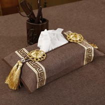  Modern Chinese cotton and linen paper towel cover Paper towel bag paper pumping bag Car fabric paper towel box pumping paper box paper towel cover