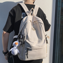 Japanese simple canvas schoolbag male fashion trend personality Street Junior High School High School College Students shoulder bag womens backpack