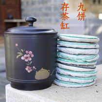 Yunnan Jianshui Purple Pottery Seven Cake Nine Cake Tank Tea Tank Large Tea Tank Storage Puer Pure Handmade Non-Purple Sand