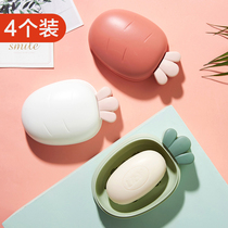 Home cartoon cute soap box plastic can drain soap box creative pattern soap box rack toilet storage box