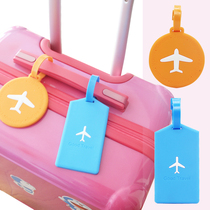 Silicone luggage tag suitcase bag consignment trolley case hang tag Korean creative tag identification plate travel supplies