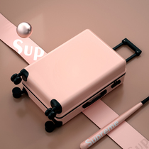 Simple pink frosted trolley case 24 inch sturdy and durable thickened suitcase student silent universal wheel suitcase