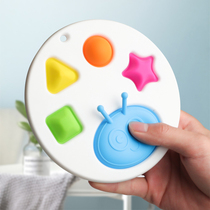 Baby multicolored hand grip pressing exercise board Gnawable and boiled finger fine movement training toy for infants and young children