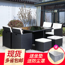 Outdoor patio outdoor table and chairs accommodating Leisure vines Villa Balcony Garden Combination Brief Modern Rattan Chair