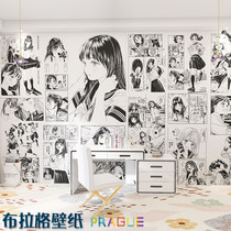 Girl black and white manga wallpaper anime tomorrow sauce jk two-dimensional net red photo background dormitory bedroom wallpaper