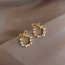  Small and light luxury~butterflies fall in love with flowers~earrings bow trendy earrings net red fashion earrings temperament trendy style
