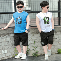 Fat boy loose thin vest summer new fat plus fat childrens clothing sports T-shirt big child cotton sleeveless 9