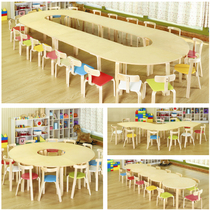 Studio Table Art Table Kindergarten Reception Table and Chair Combination Art Room Painting Table Double Painting Table Children