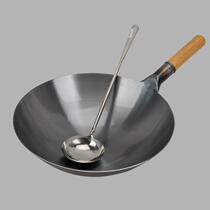 Thickened iron pot Chef restaurant commercial large spoon Gas stove cooking pot Traditional old household uncoated wok