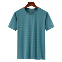 Ice silk short sleeve quick-drying clothes mens breathable sweat absorption summer fitness running large size loose outdoor sports T-shirt
