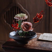 Ceramic Jianshan flower arrangement flower pot Japanese small original lotus flower Road home creative ornaments big and small Zen tea table flower Ware