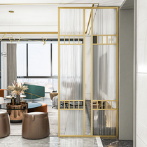 Wrought iron screen Changhong glass partition Living room entrance entrance office Modern simple stainless steel metal decoration