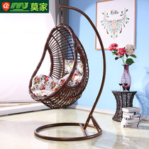Mojia single hanging basket rattan chair indoor birds nest adult outdoor swing iron balcony hanging chair lazy rocking basket chair