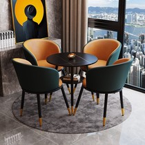About to negotiate milk tea shop net red table and chair combination beauty medical beauty consultation reception table ins Wind small round table beauty salon