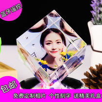 Crystal Ball Music Box Music Box Photo Customized Bluetooth Rotating Creative Birthday Gifts Girls Luminous Gifts