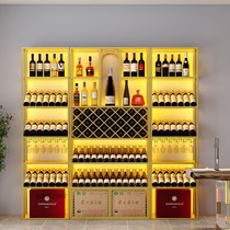 Winery Iron Wine Shelf Customized Light Floor Wine Cabinet Wall-to-Wall Commercial Wine Showcase