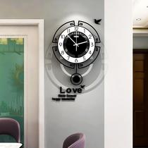 New Chinese Creative Clock hanging bell Living room Atmosphere China Wind modern Home Fashion brief Decorative Restaurant Muted