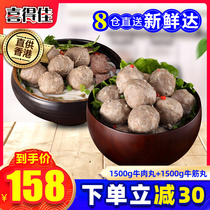 Xidejia Chaoshan Beef Tendon Balls 6 kg Specialty Authentic Handmade Chaozhou Meatballs Shantou Hot Pot Barbecue Ingredients