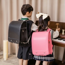 Big way Japanese primary school children Backbone Schoolbags Children Minus double shoulder backpacks male and female children can float for grade 1-3-6