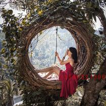 Bali Birds Nest Southeast Asia Scenic Area Shooting props Outdoor Creative Swing Rattan Birds Nest Chair Lending