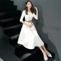 Evening dress dress 2020 new medium and long banquet host dress bridesmaid dress can wear small dress at ordinary times