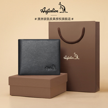 AUGTARLION Wallet Men Short leather 2021 new thin burst daddy headlayer Bull Leather Wallet