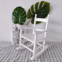 ins Nordic childrens photography studio shooting props wooden live props white rocking chair baby rocking chair
